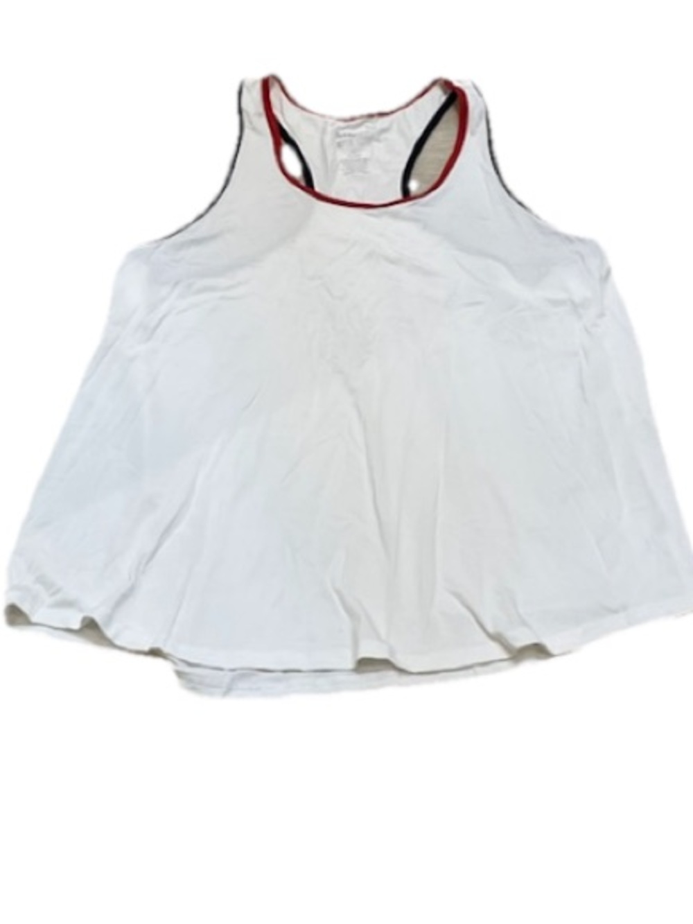 Splits59 Women’s White Racerback Tank with Red  Blue Trim Size S